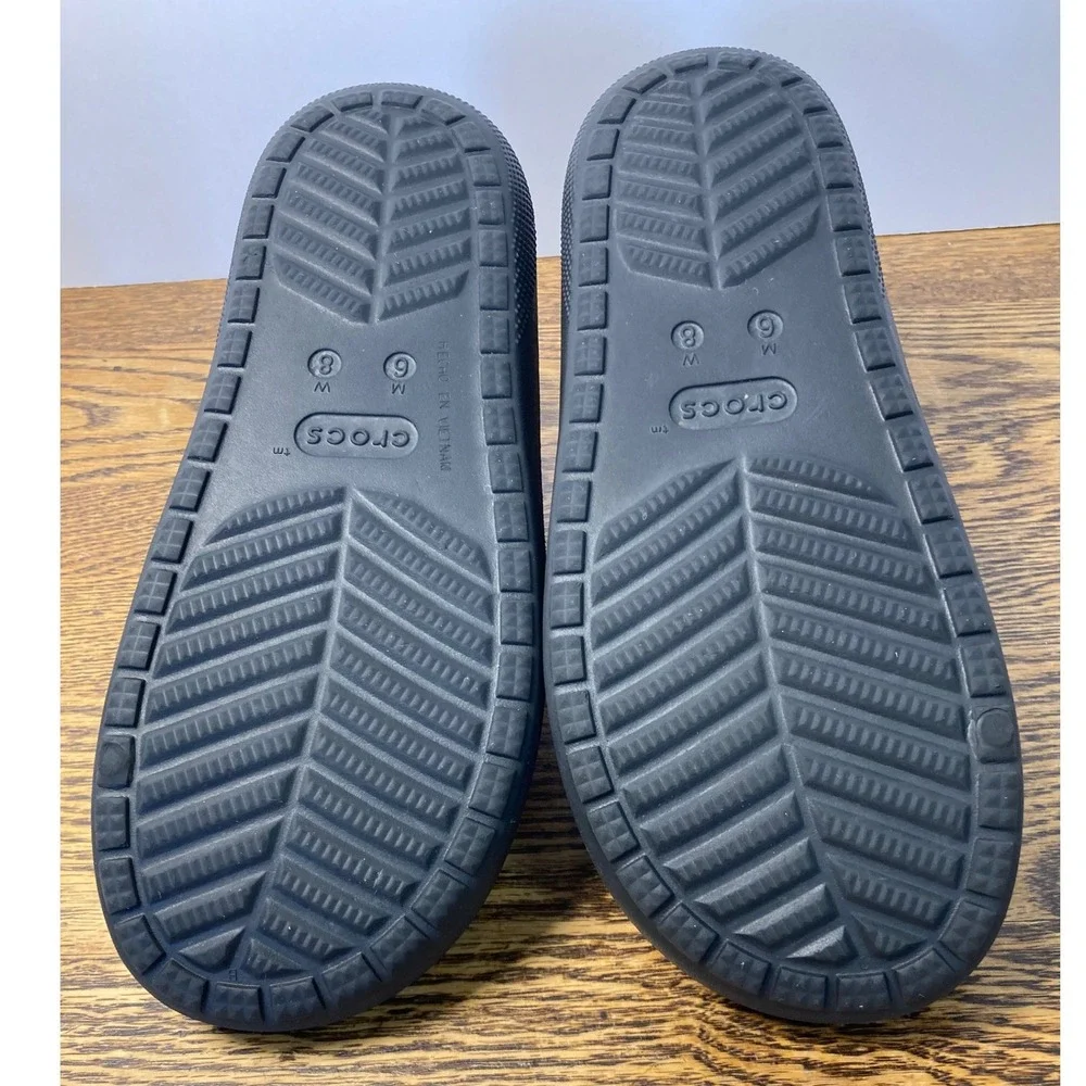 Crocs Classic Sandal Black Two Strap Slide Mens 6 Womens 8 Comfort Shoes